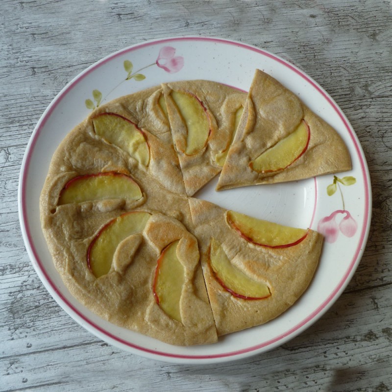 Appelpannekoek van amandelmeel
